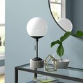 Henn & Hart Reagan Matte Black & Concrete Table Lamp with White Globe Shade TL0548